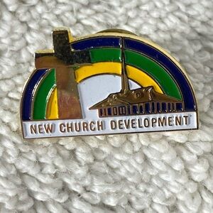 5/$35 Vintage New Church Development Enamel Souvenir Pin